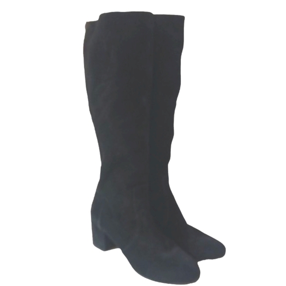 Steve Madden Tall Black Suede Block Heel Boots Haydun size 9.5 Knee High Boots - Picture 12 of 12